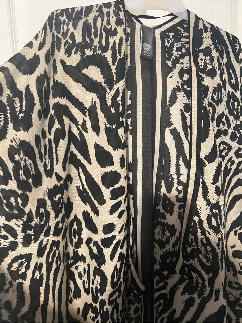 Black and Cream Animal Print Kimono Cardigan